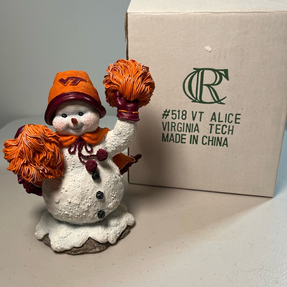 Snow woman “Alice” -Virginia Tech cheerleader. Vintage collectible., #1 Fan